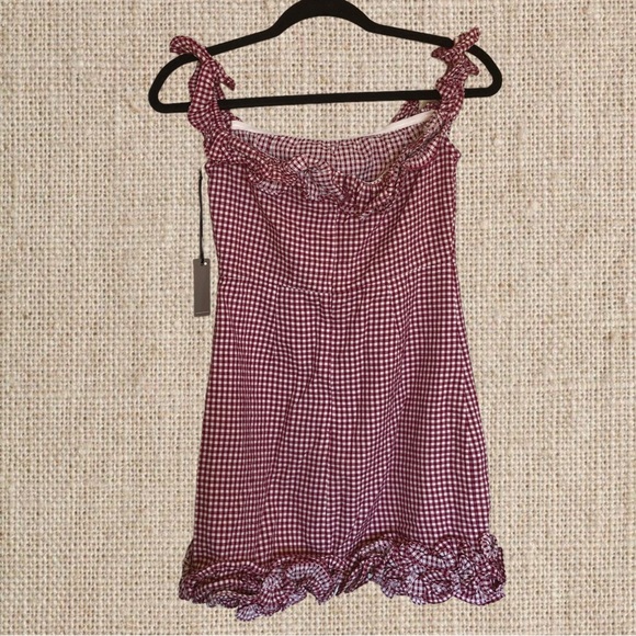 For Love And Lemons Dresses & Skirts - For Love And Lemons Red Gingham Mini Dress